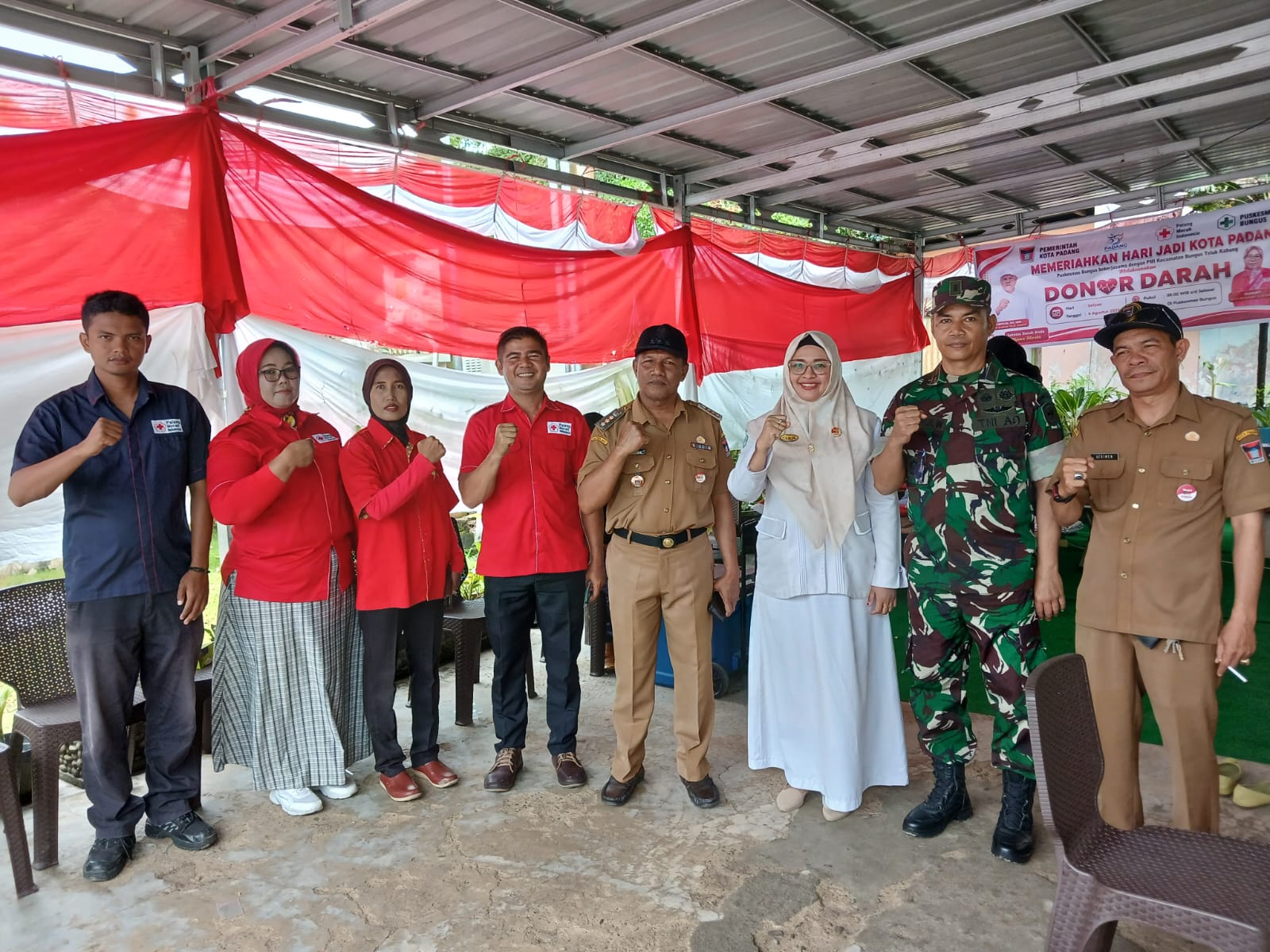 Semarakkan HJK Padang ke-357, Puskesmas Bungus dan PMI Kecamatan Bungus Teluk Kabung Adakan Aksi Donor Darah